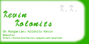 kevin kolonits business card